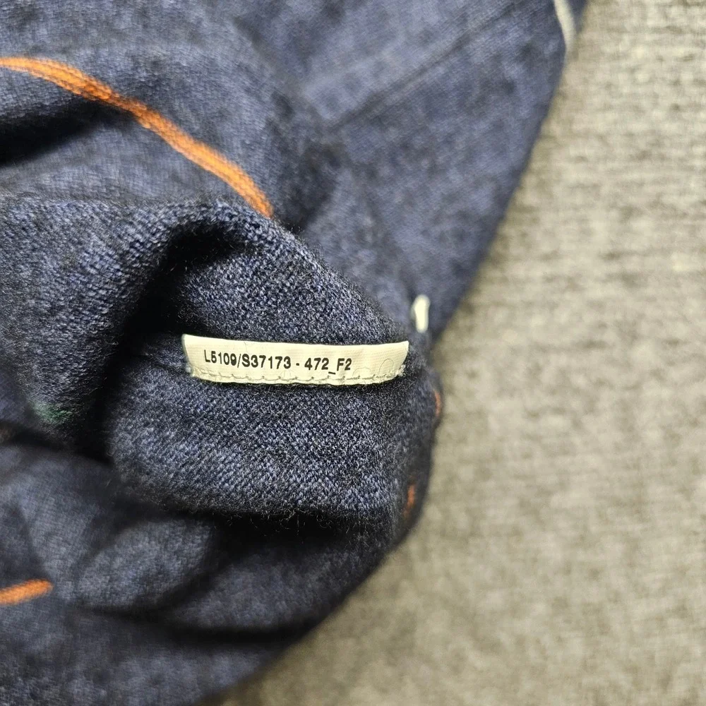 Levis Mens Slim Fit V-Neck Sweater Blue Striped Wool Blend L S37173-472 F2